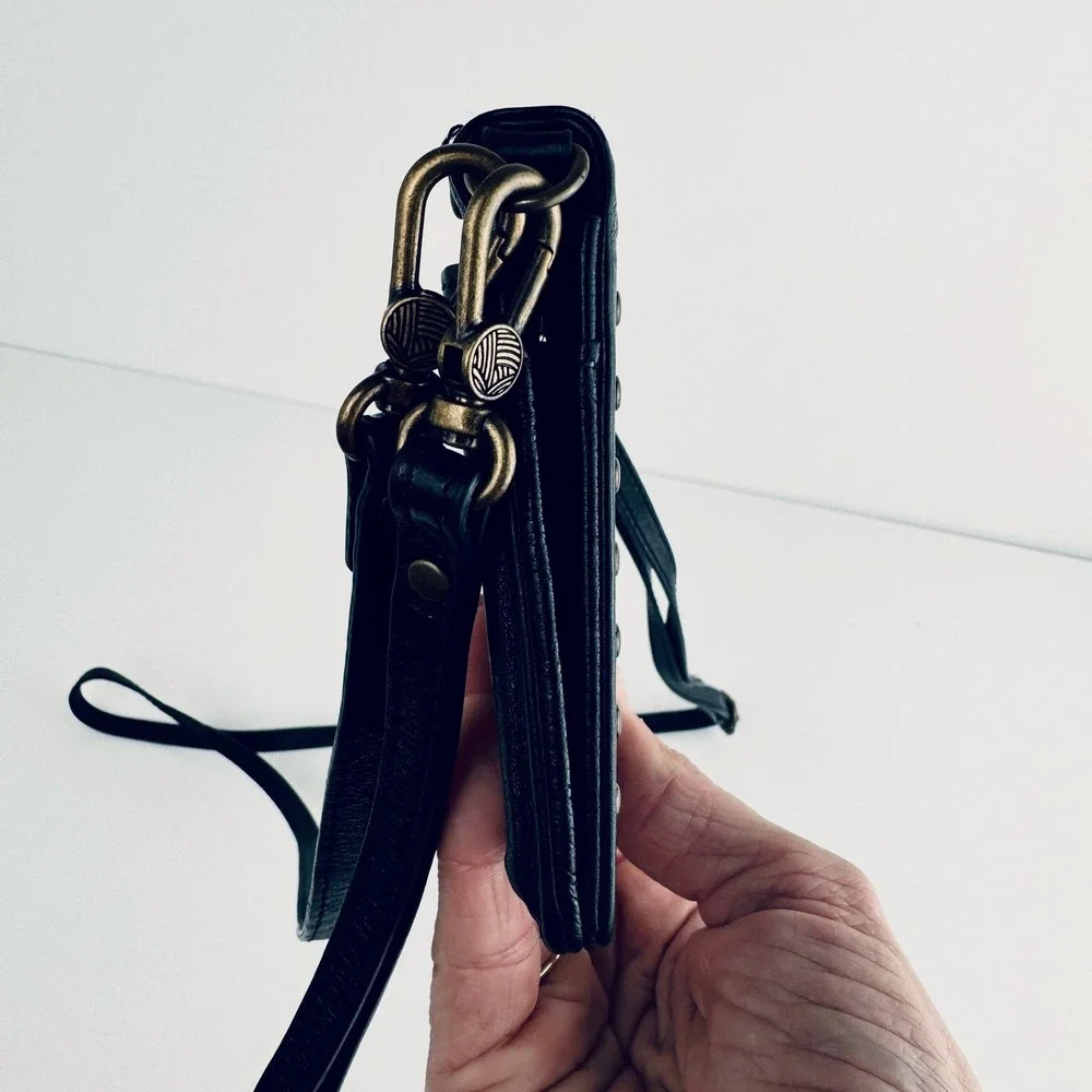 The Sak Leather‎ Crossbody Wallet Studded Phone Bag Wristlet Organizer